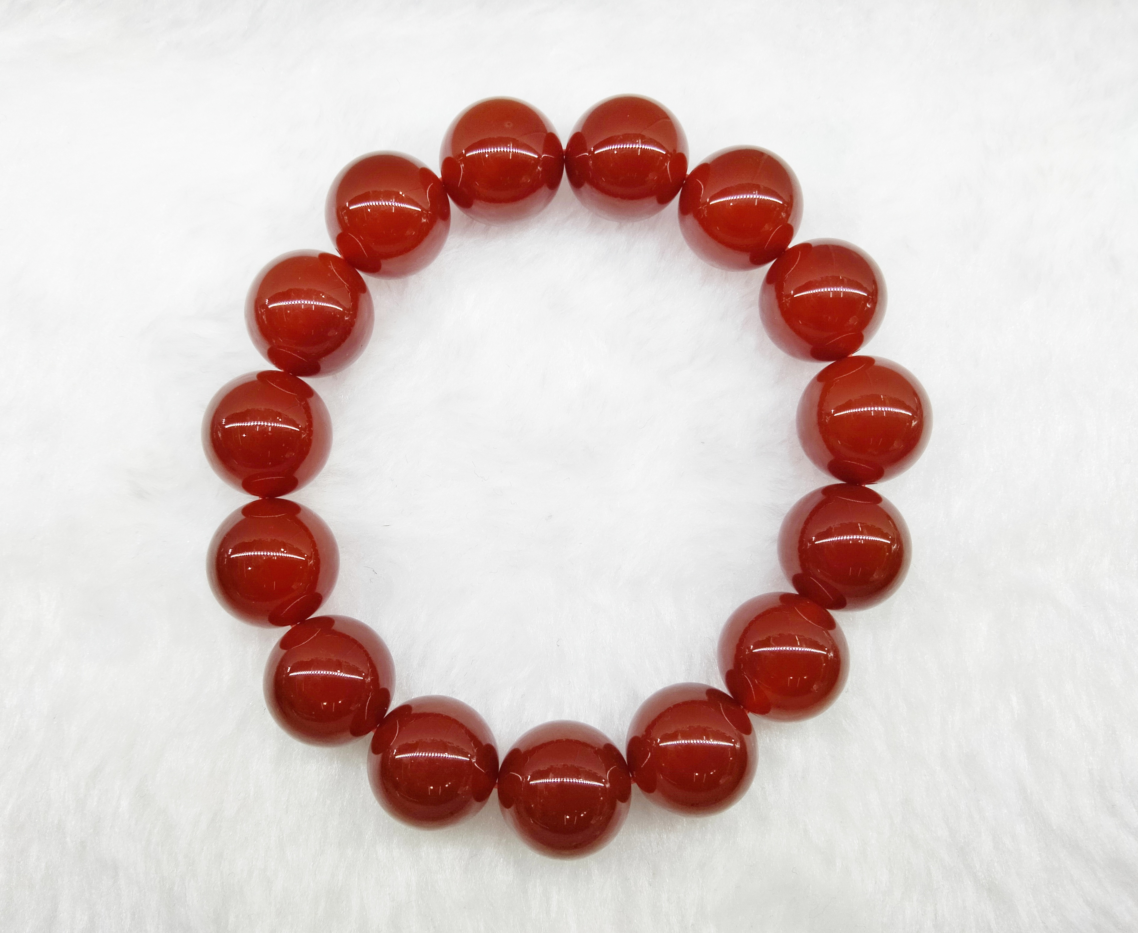 紅瑪瑙手串 (13+mm)