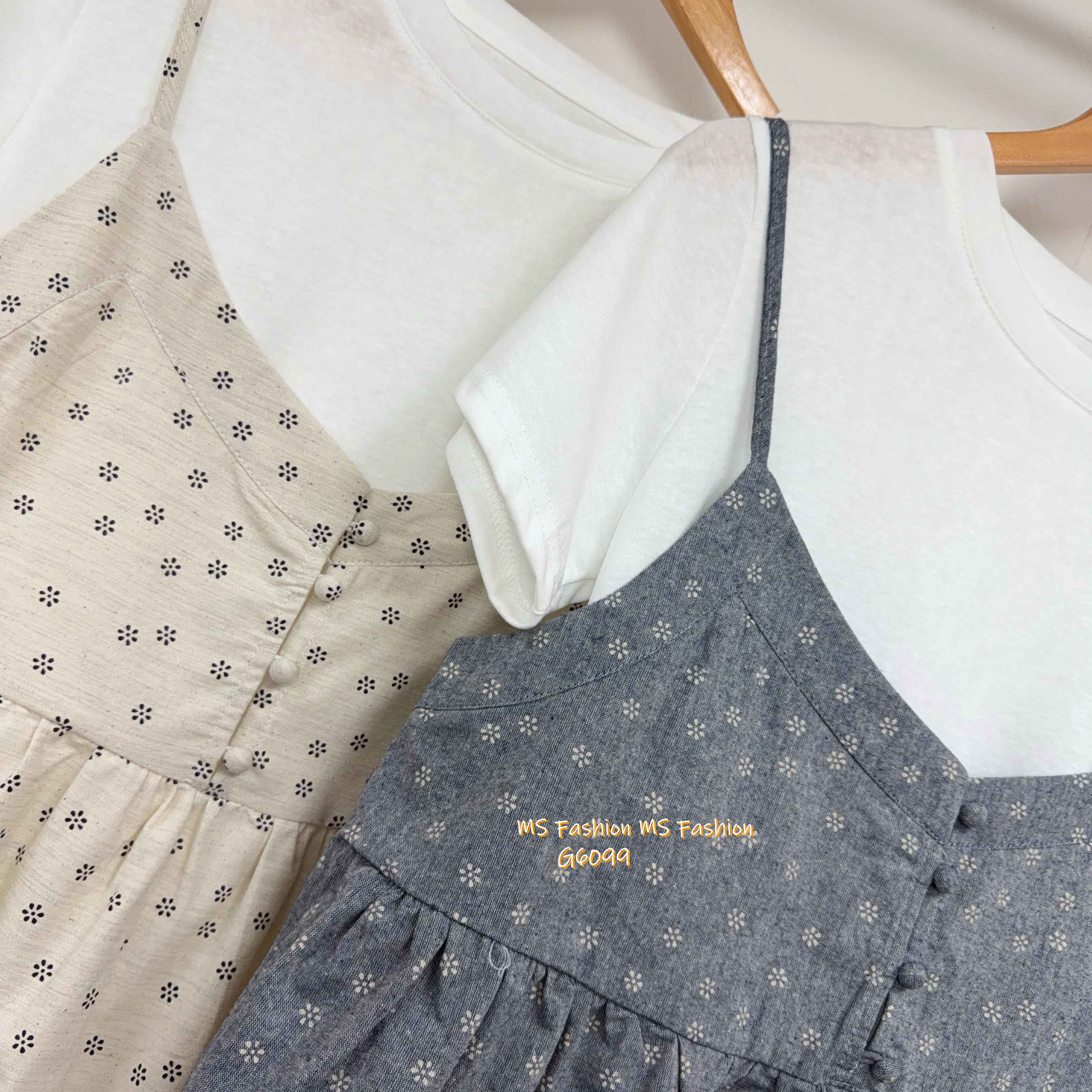 G6099 韓國🇰🇷吊帶背心+tee set