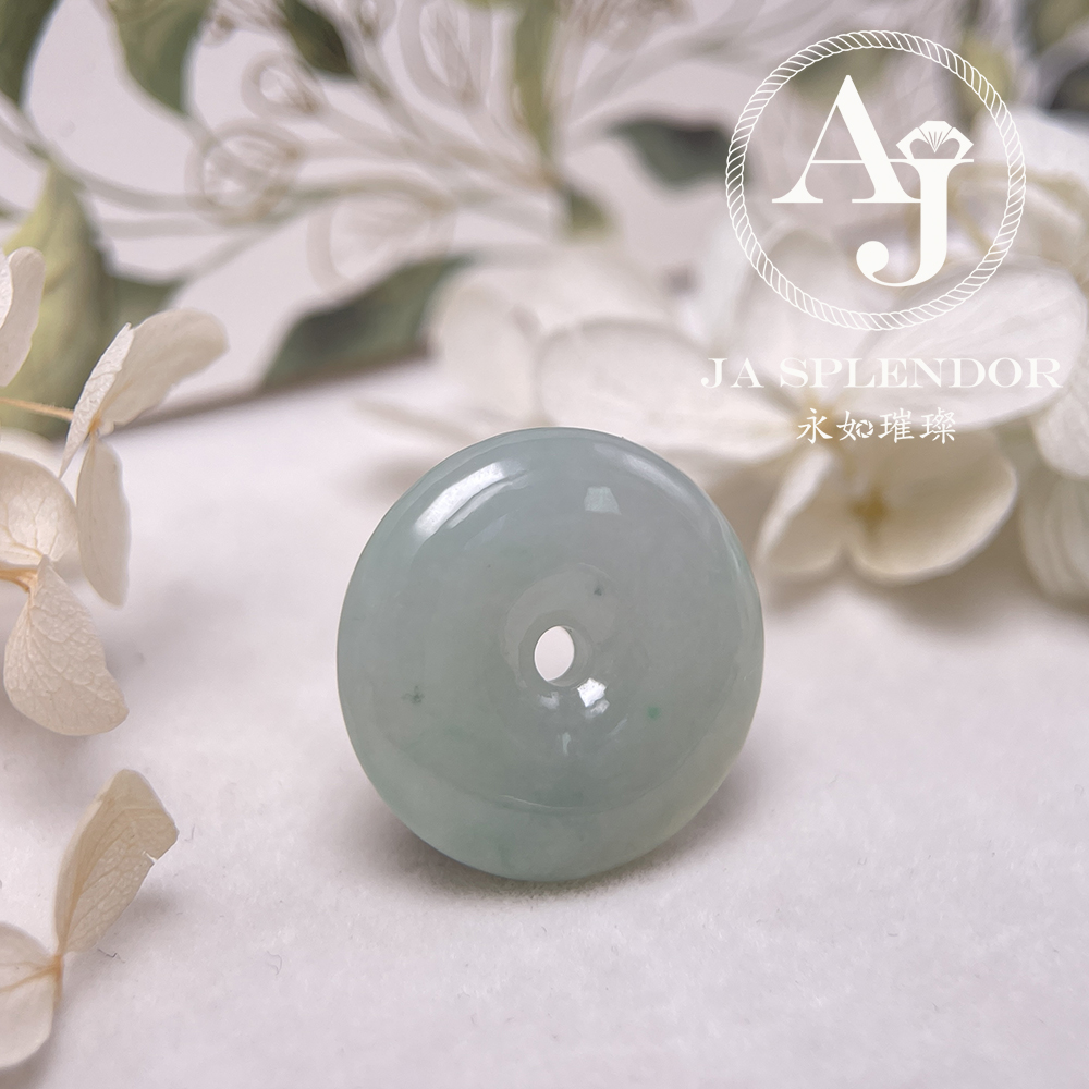  JN-181 天然翡翠A玉 冰潤飄綠平安扣