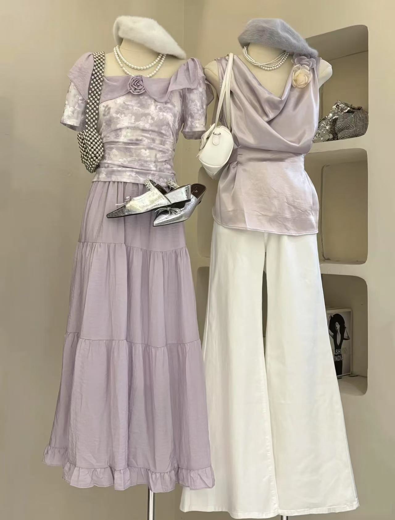 TP300冰纱紫法式上衣