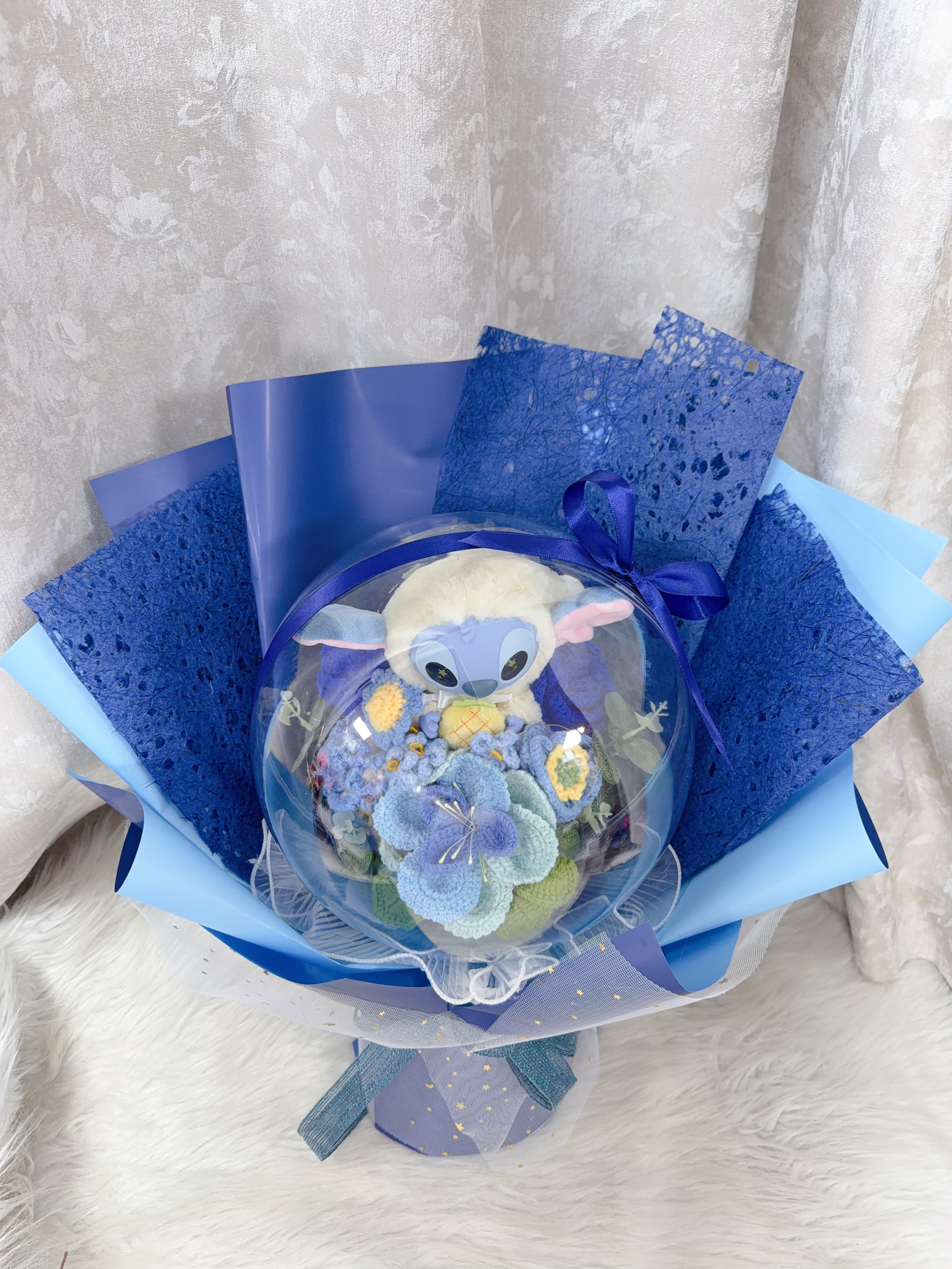 史迪仔波波球編織花束