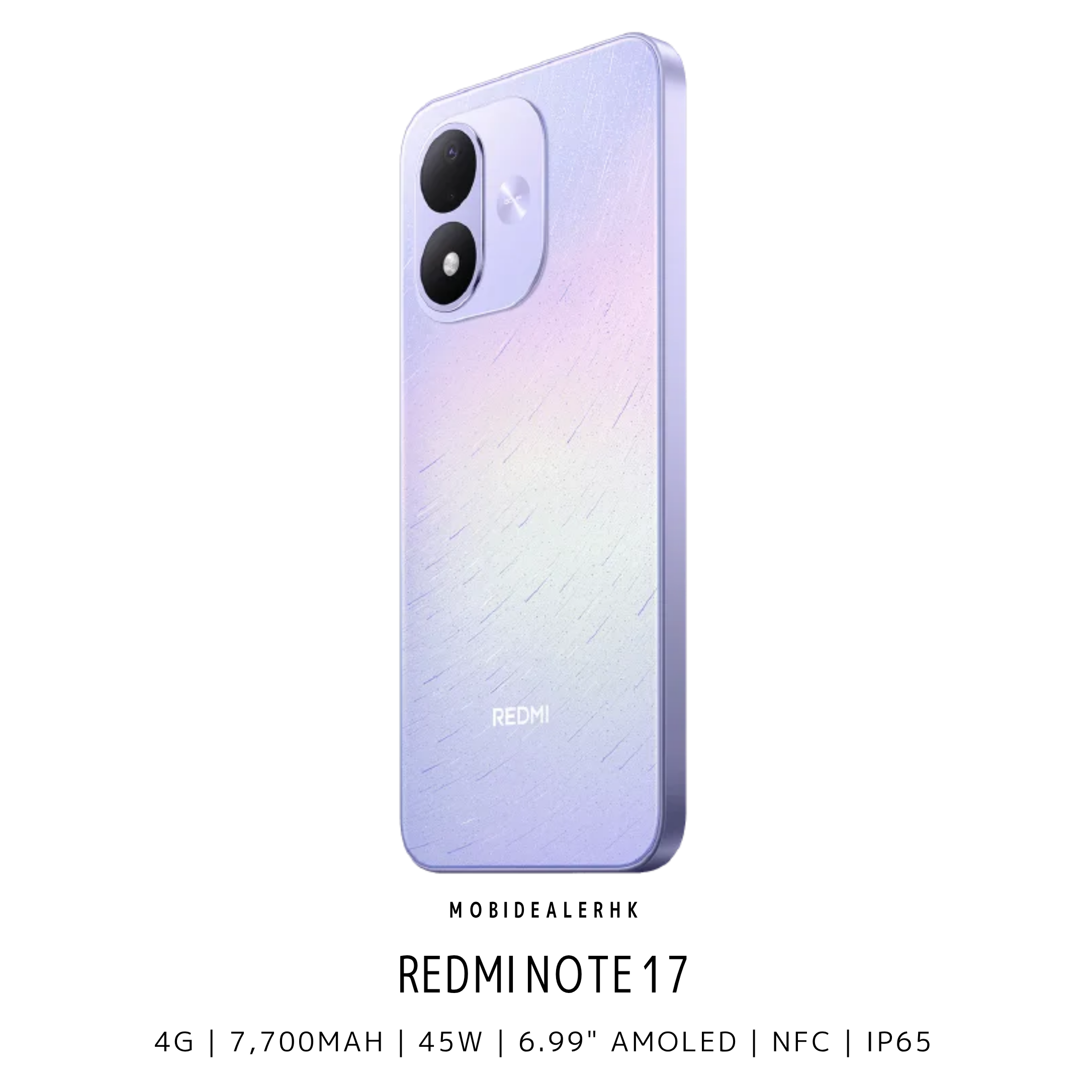 Redmi Note 17 | 紅米 Note 17 | 4G | 智能手機 | 7700mAh矽碳電池 | 45W快充 | 6.99"AMOLED | IP65防水