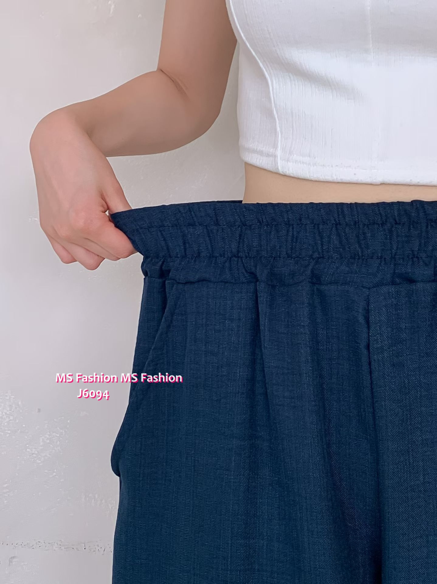 J6094 靚色休閒闊筒褲