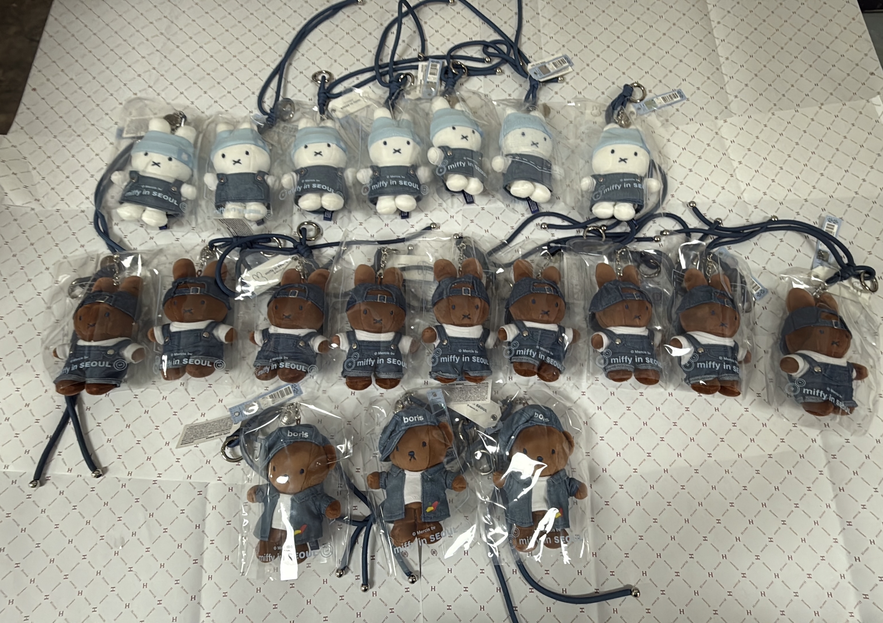 韓國直送 Miffy 韓國首爾限定 Denim牛仔布公仔掛件