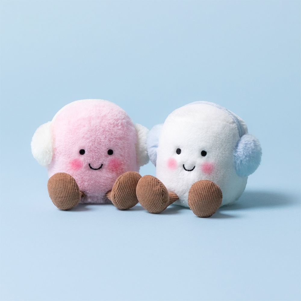 JELLYCAT Amuseables Toastie Pink And White Marshmallows 暖暖耳罩綿花糖