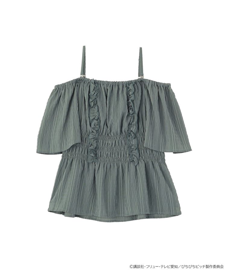 《Pre-Order》2-Way Shirred Blouse 兩穿皺褶上衣｜唱K小魚仙 Pichi Pichi Pitch X earth Japan Label (26PP07-P)