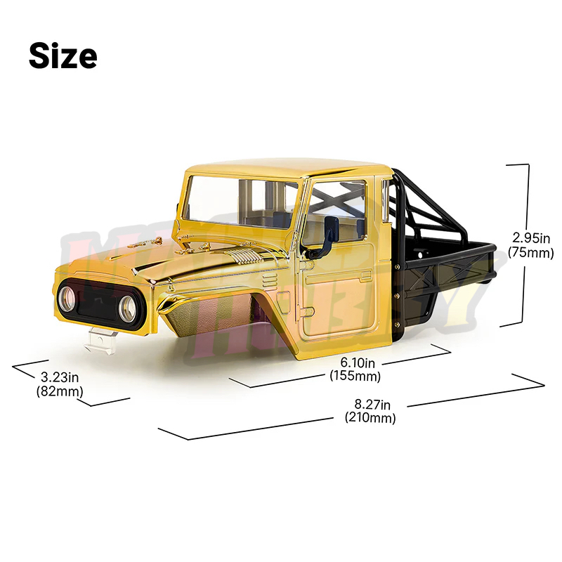 INJORA Limited Edition IR40 Half Truck Body for 1/18 TRX4M Defender Bronco (Gold) #530369