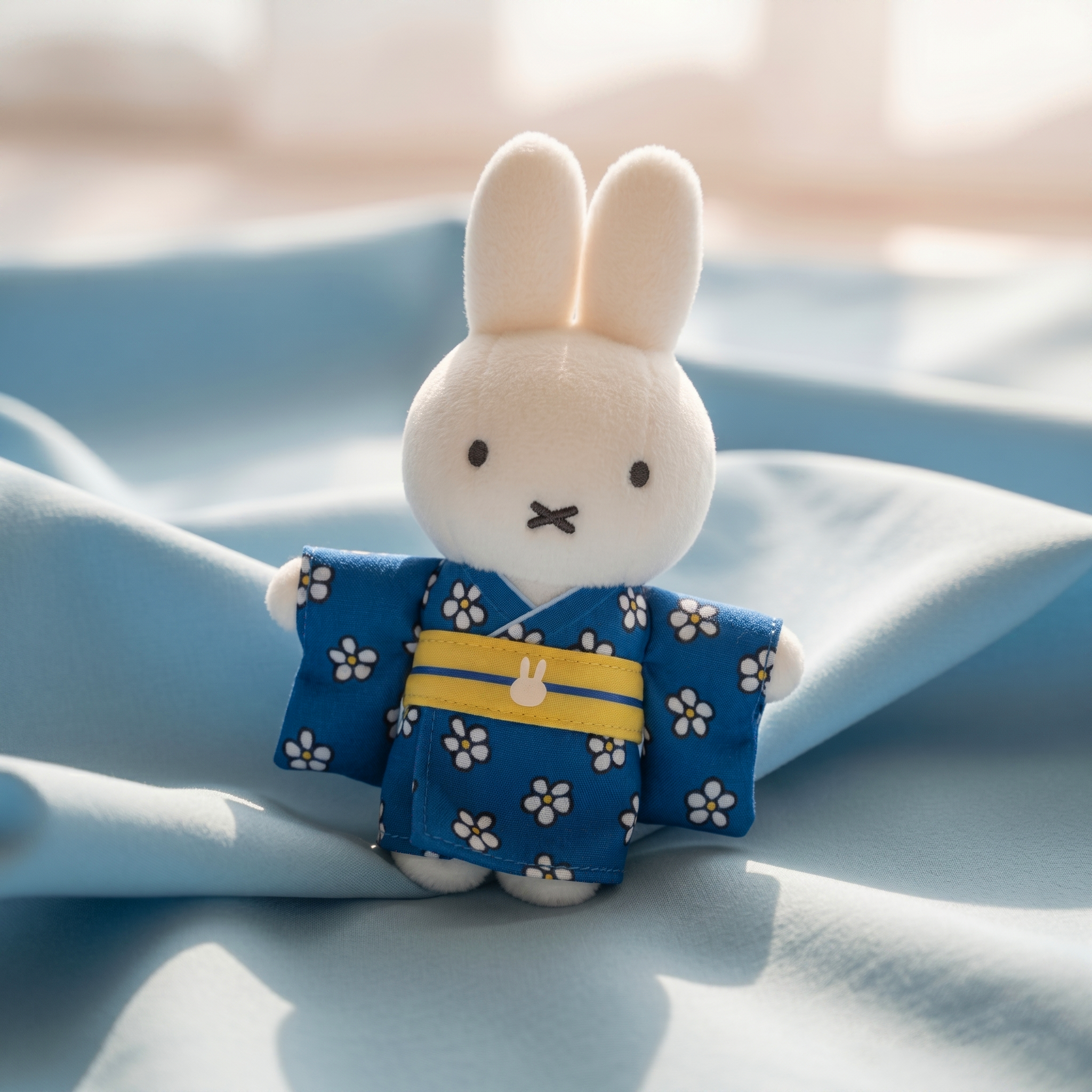Miffy - 公仔掛飾 (藍色白花和服款)