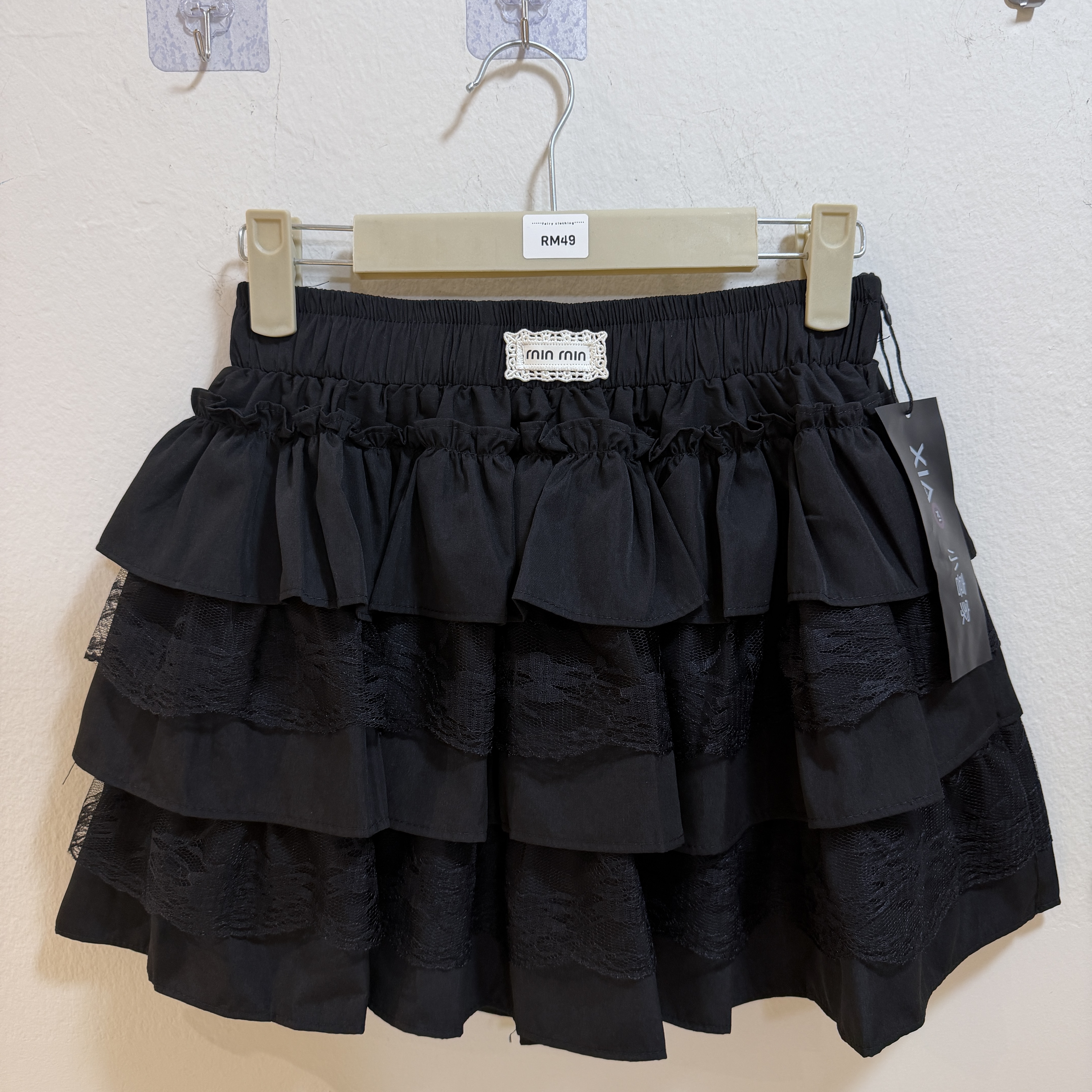 荷葉邊多層迷你裙