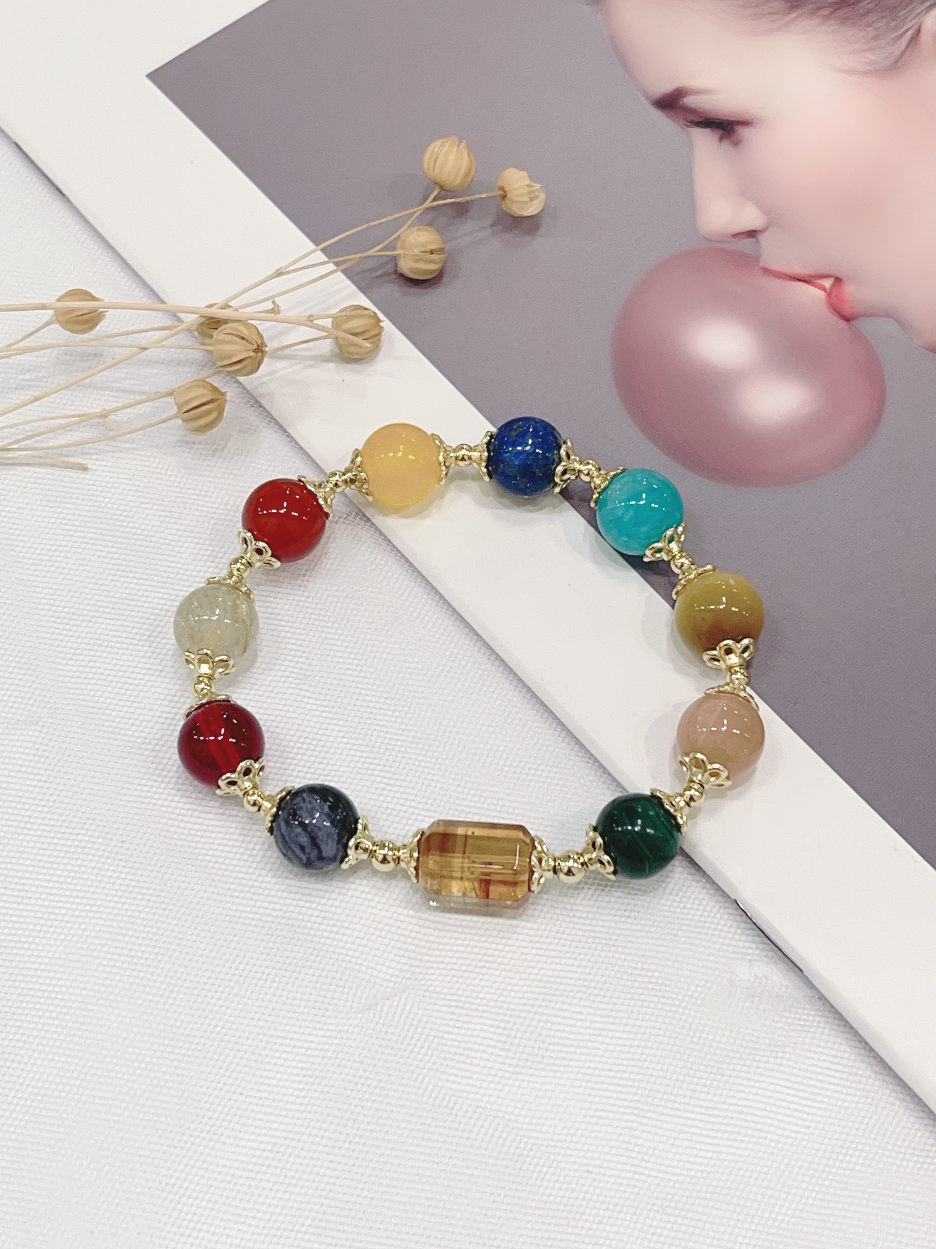 🍬 糖果黄塔晶 × 多宝水晶手串 Candy Citrine & Multi Crystal Bracelet | 10mm