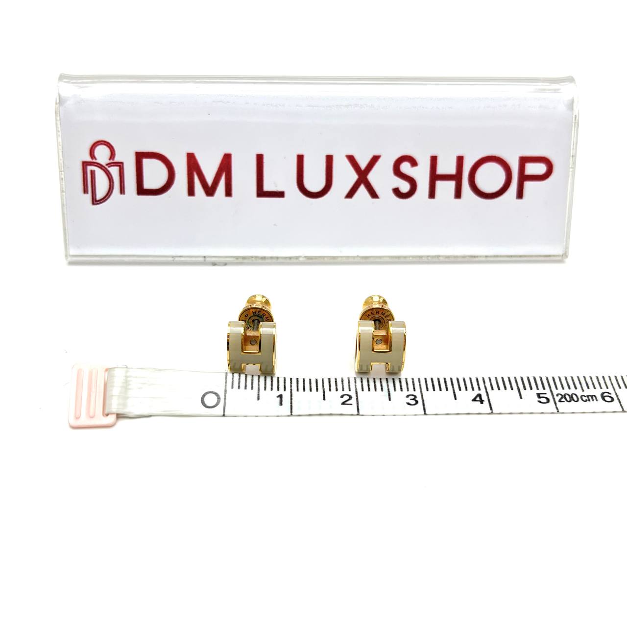 Hermes Pop H Earrings Grey GHW