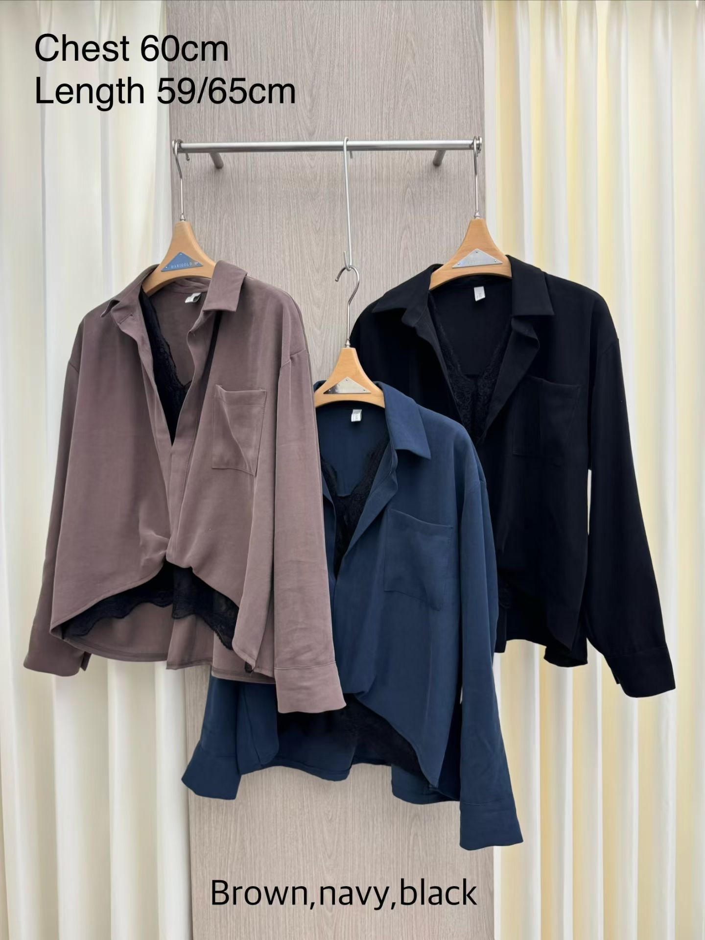 MA1 拼lace blouse 