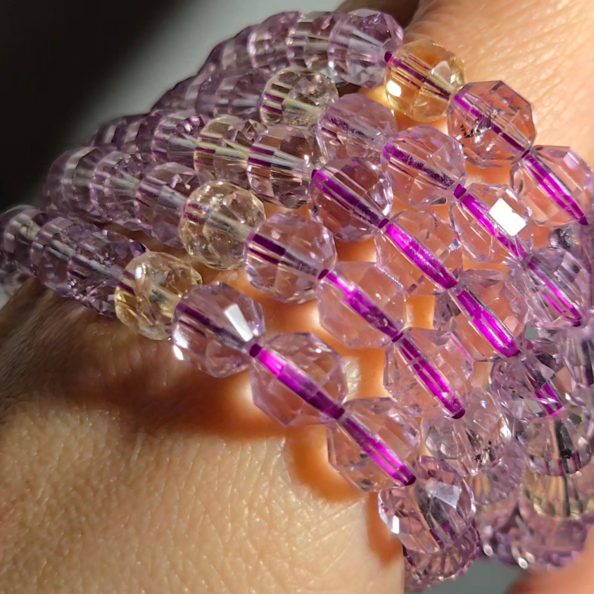 Faceted amethyst and citrine bracelets - JW66