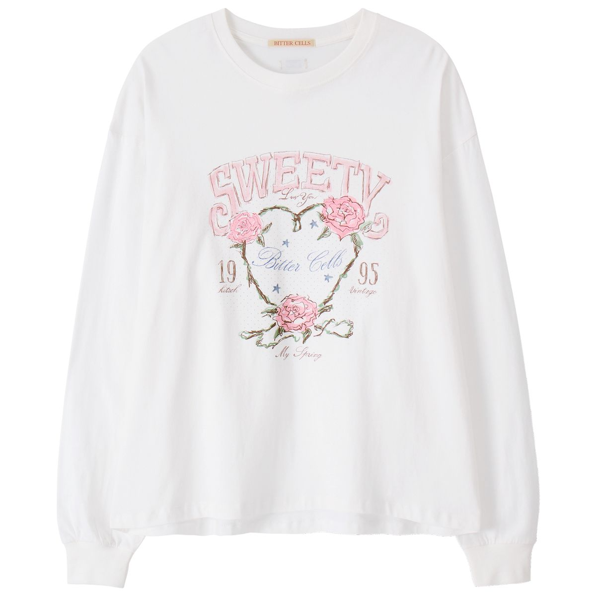 [BITTER CELLS] ROSE PETAL LONG SLEEVE T- Shirts (2色)