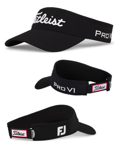 TITLEIST TOUR PERFORMANCES VISOR 職業無頂帽 - 黑底白字