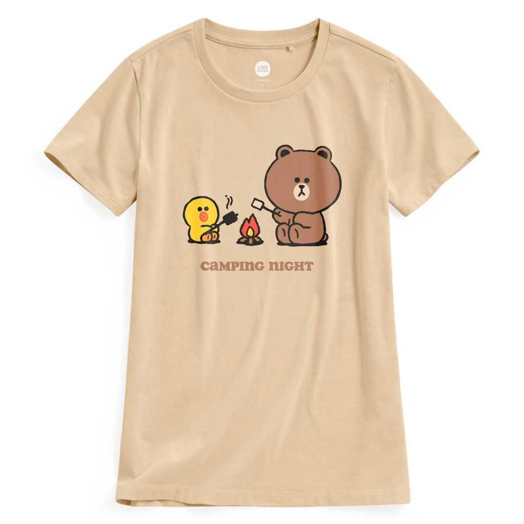 💚預訂 台灣直送💚Line Friend露營印花成人女裝親子款純棉短袖T恤