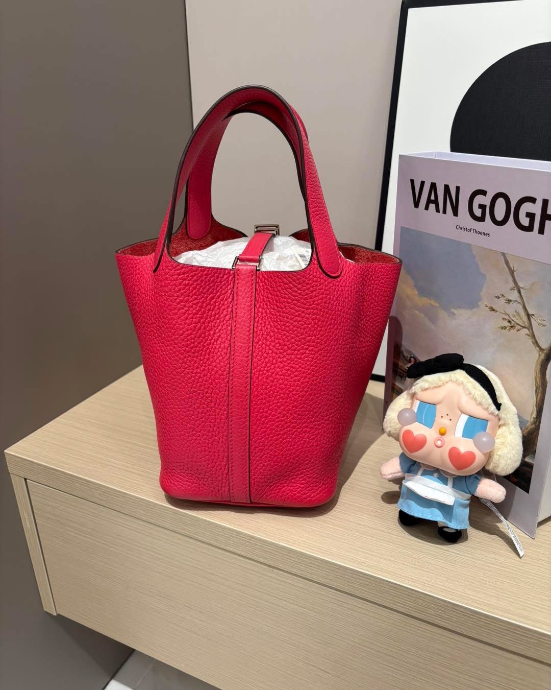 Hermes Picotin 18,Stamp D 極致粉色銀扣Rose Extreme 100%Authentic,95%new ✅key lock✅dust bag