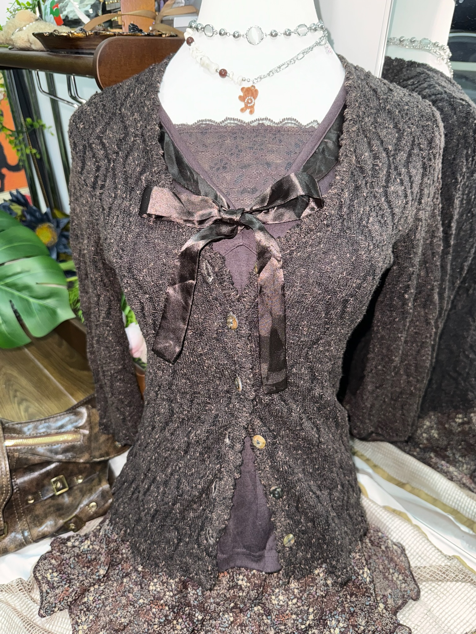 Brown Vintage Mori 2p Top Set