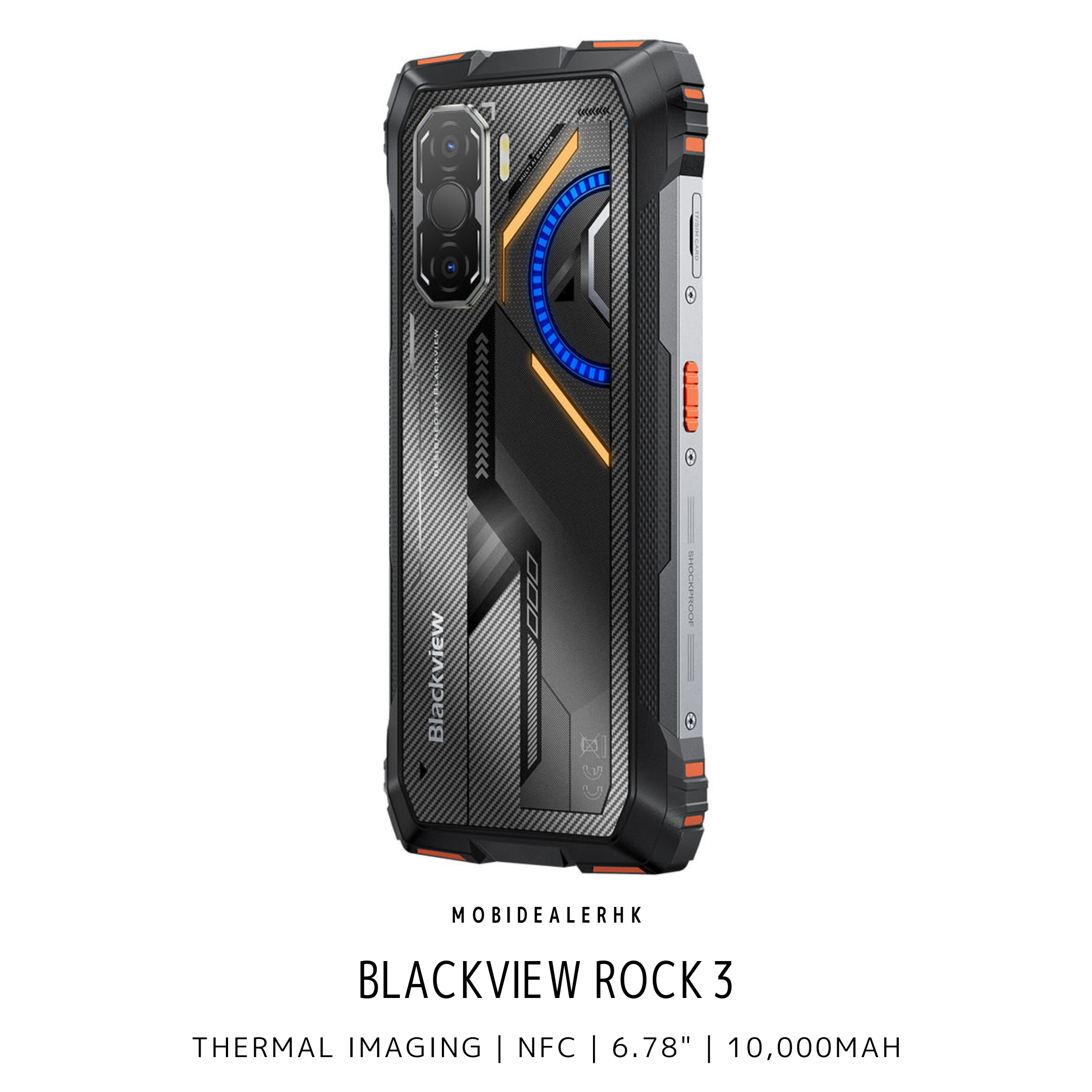 Blackview Rock 3 | 4G | 三防手機 | 熱感 | 露營燈 | NFC | 6.78" | 10,000mAh