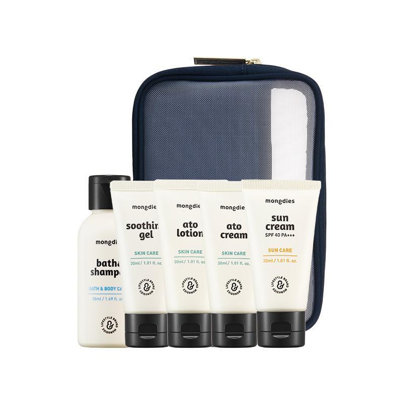 【旅行首選】Mongdies 嬰童洗護旅行五件套 (連專用收納包)
