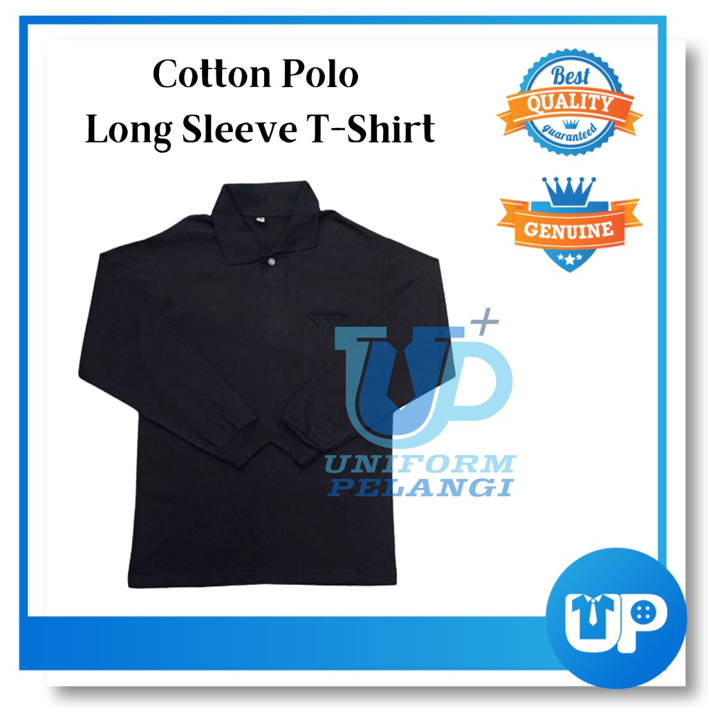 T-SHIRT Kollar Lengan Pendek & Panjang Hitam / 100% COTTON SHIRT / HIGH QUALITY BLACK T-SHIRT/ Collar T-Shirt Sleeve