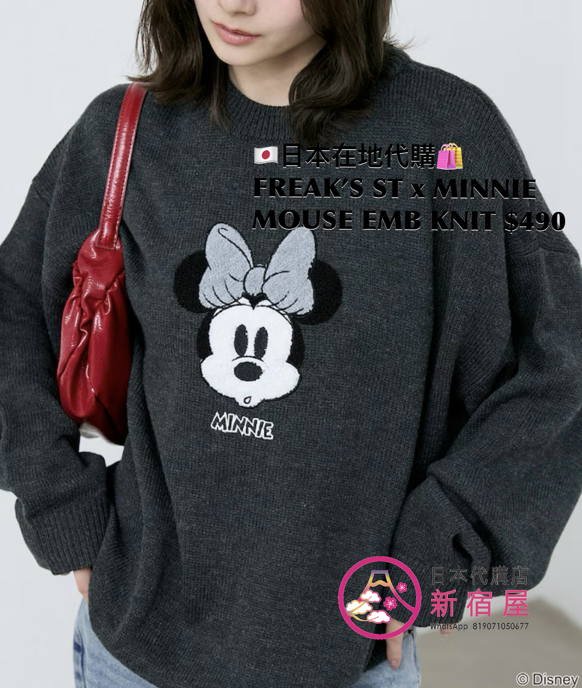 FREAK’S STORE x MINNIE MOUSE EMBROIDERY KNIT