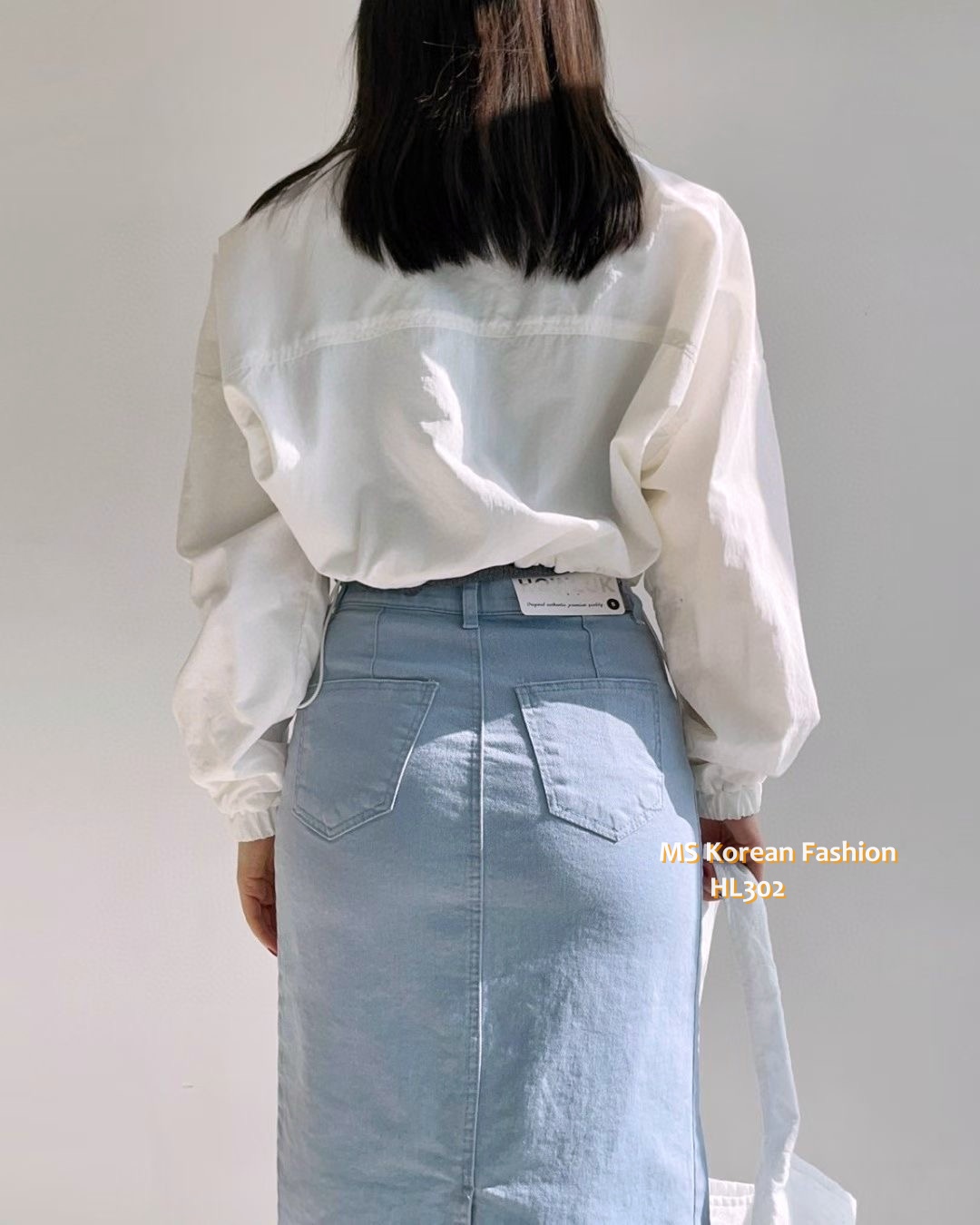 HL302 韓國🌼Howluk彈力棉後開叉半裙