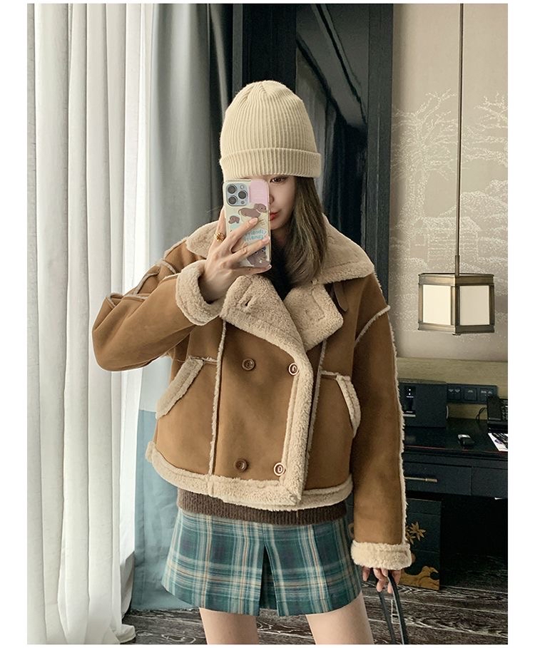 韓系成人仿麂皮外套