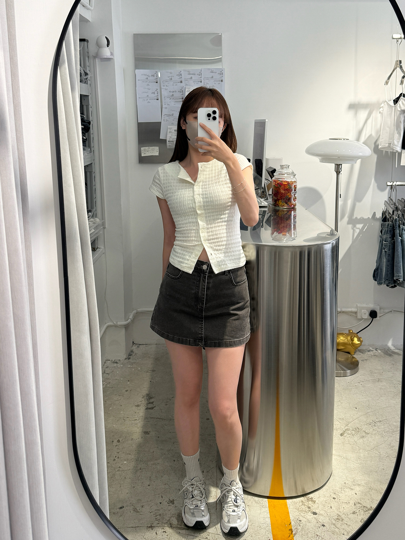 𝐒𝐥𝐢𝐦 𝐠𝐫𝐢𝐝 𝐩𝐚𝐭𝐭𝐞𝐫𝐧 𝐬𝐡𝐨𝐫𝐭 𝐬𝐥𝐞𝐞𝐯𝐞 𝐭𝐨𝐩