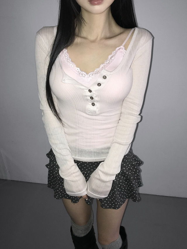 Slim Fit Lace Trim Bodysuit