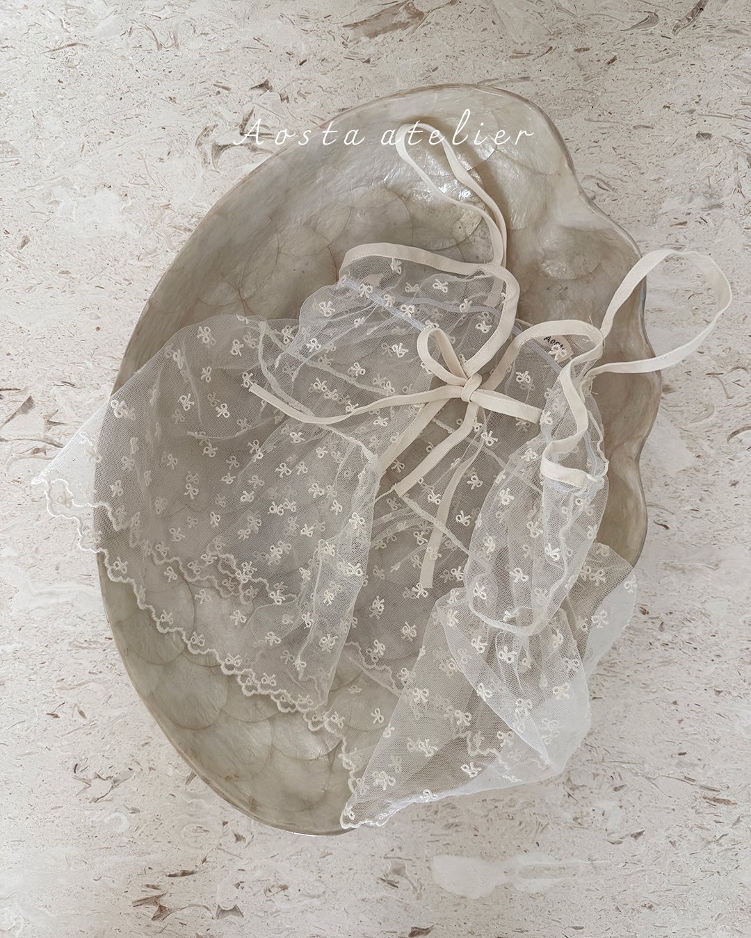 Aosta | [Lace Ribbon Open Dress]
