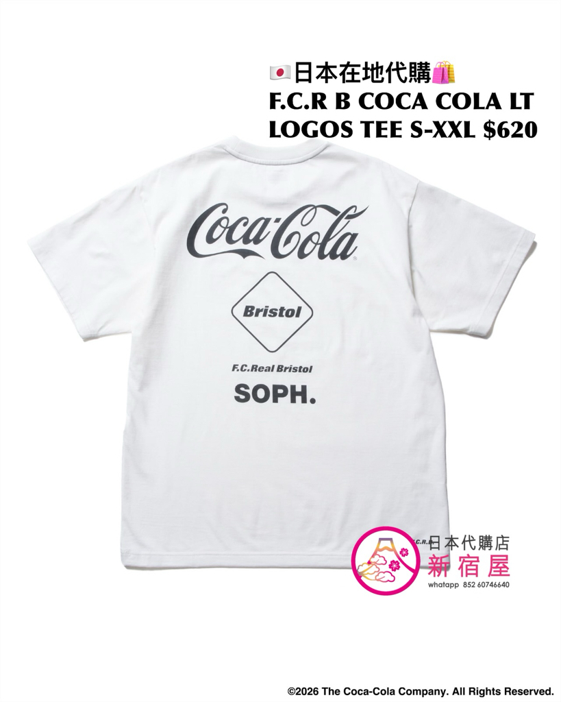 F.C.REAL BRISTOL x COCA COLA AD BANNER TEE/ MIRRO LOGO TEE/ LISTED LOGOS TEE/ HEATHER TEE 