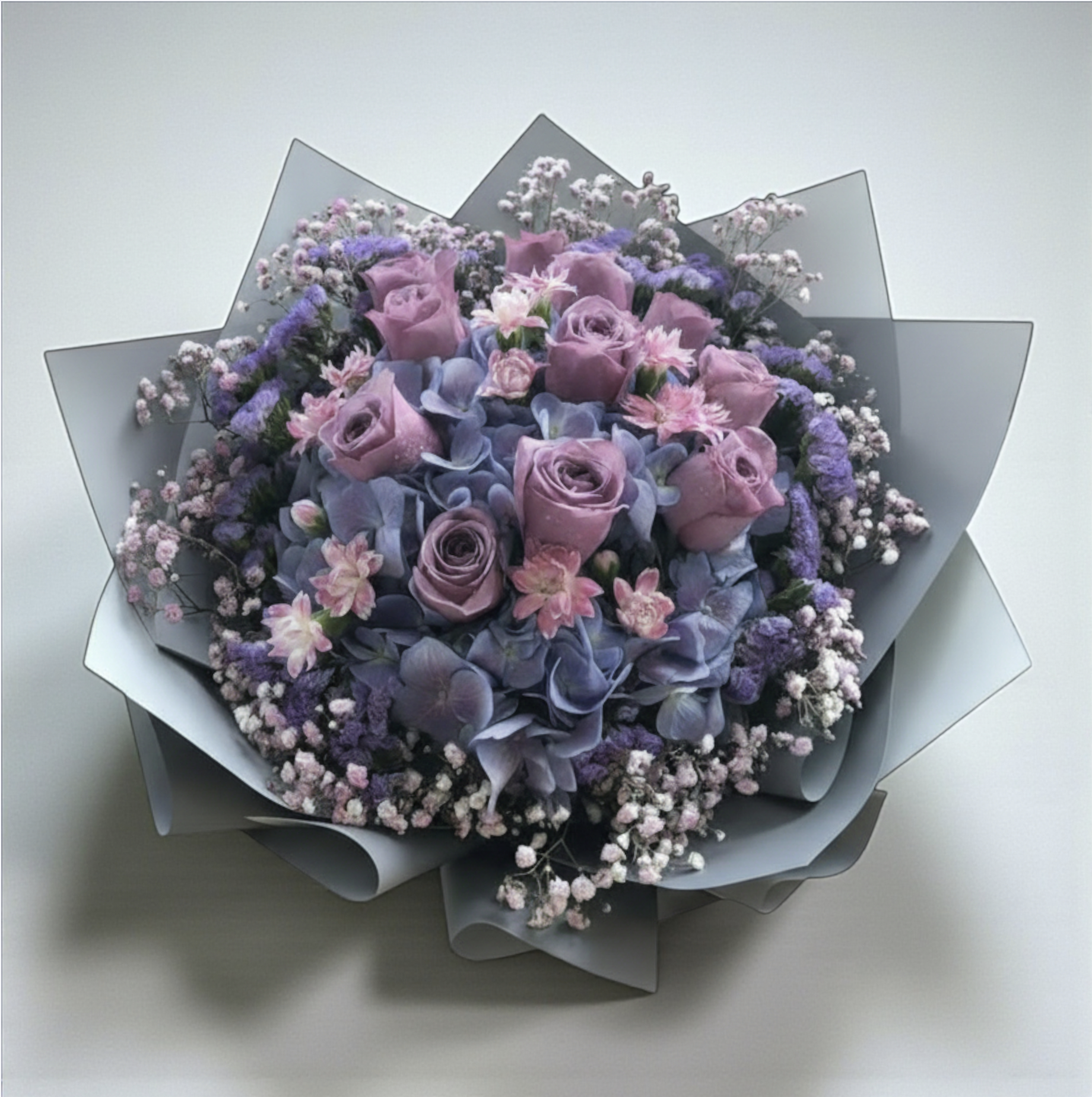 👉🏻鮮👈🏻 Full of Love 系列｜紫繡球 丨紫玫瑰9支丨活動花束丨頒獎花束丨annual dinner花束丨情人節花束丨母親節花束