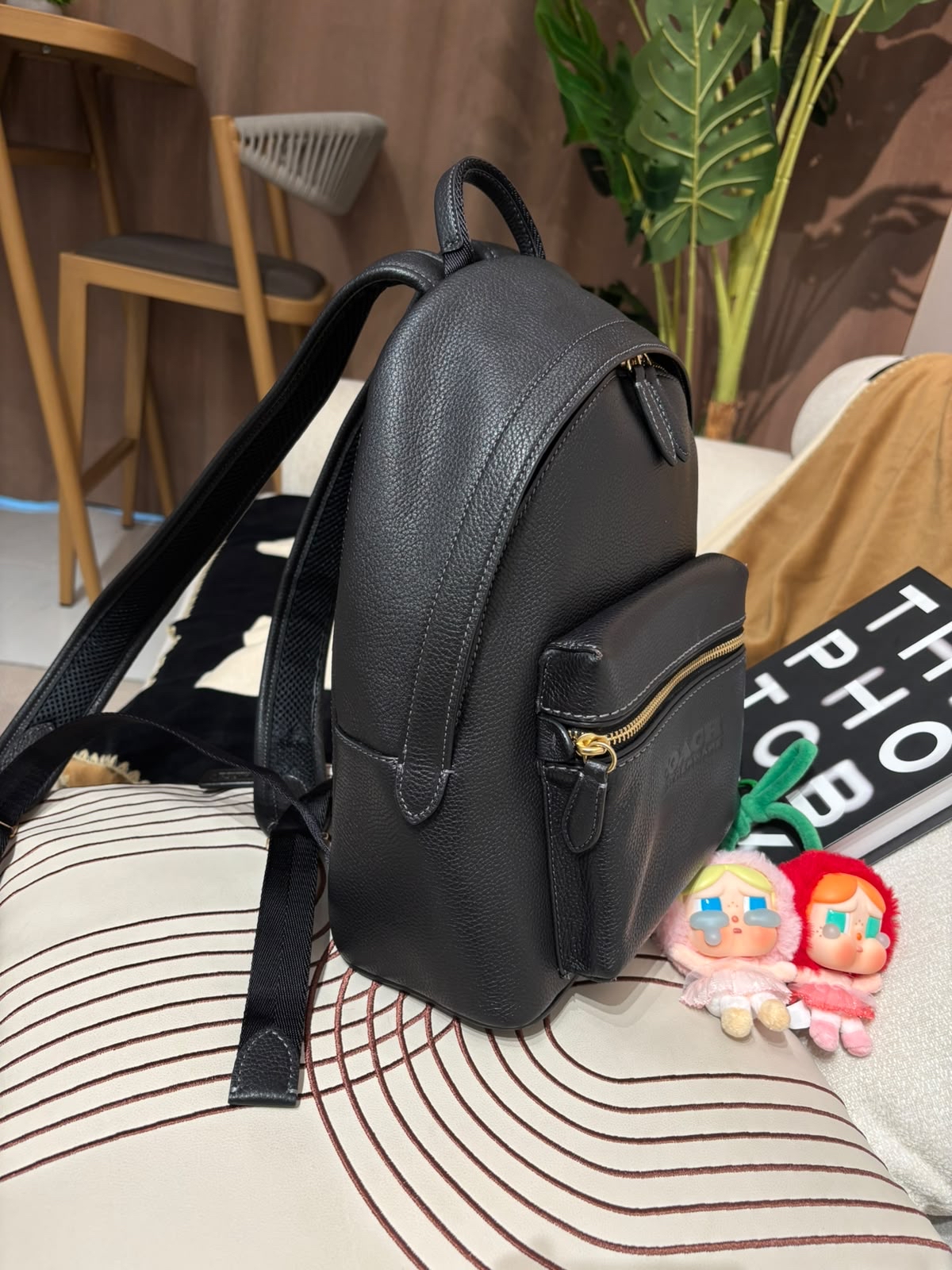 Coach Backpack Black Calfskin 100%Authentic, 99%New ✅Dust bag