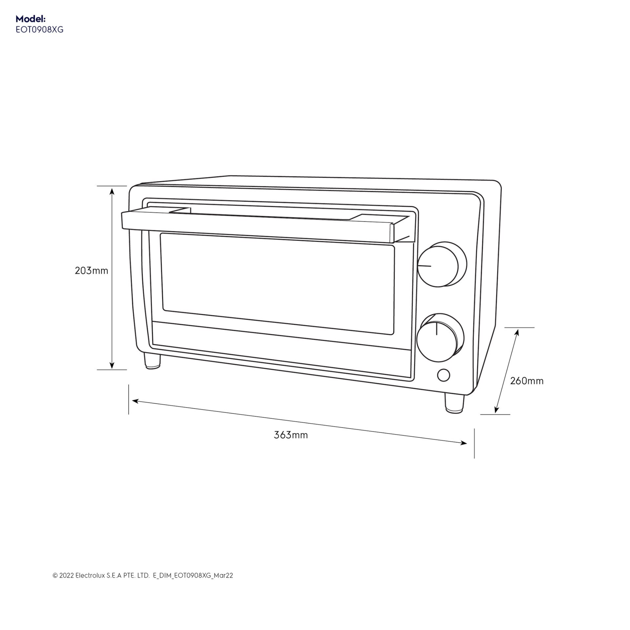 Electrolux 9L Compact Oven Toaster (EOT0908X)