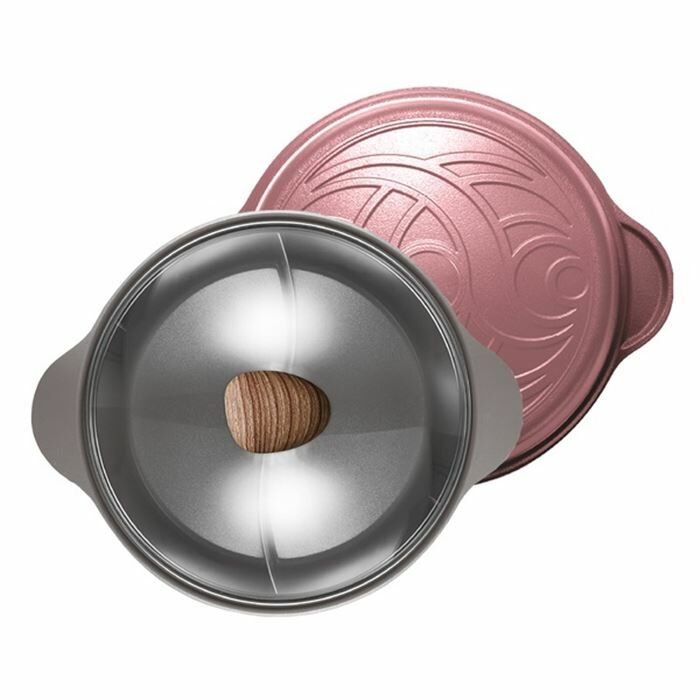 Neoflam 28cm 陶瓷鴛鴦煲連玻璃蓋 - 丹麥粉 (適用於電磁爐)