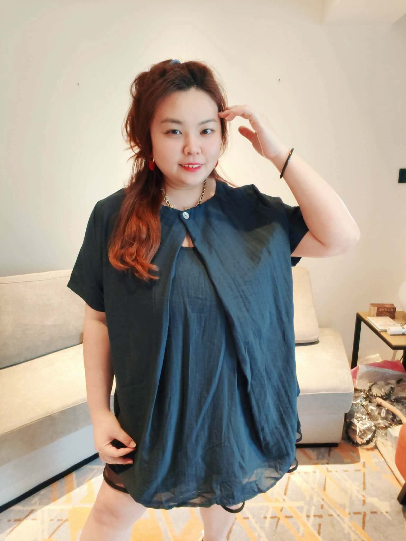 YPC09 5205 冰丝棉麻假两件小性感上衣