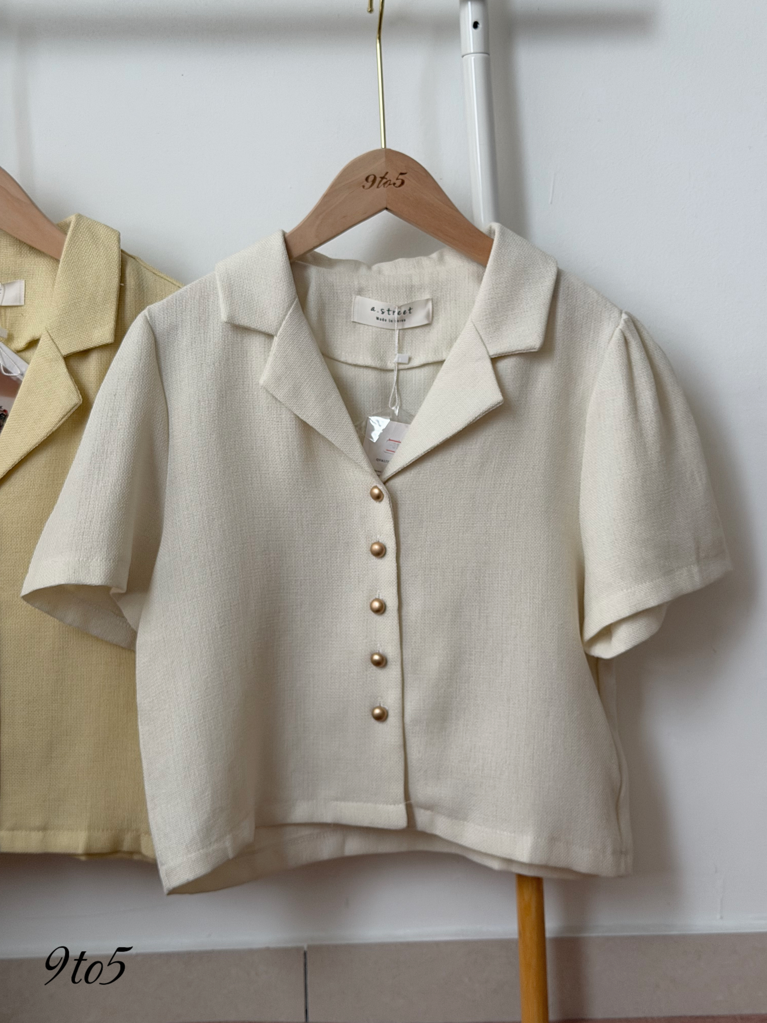 T4457 Short Sleeves Tweet Blouse - 3 colors
