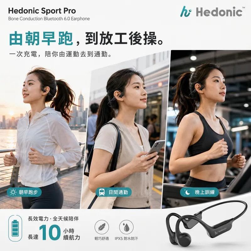 Hedonic™️ Bluetooth 6.0 骨傳導開放式耳機