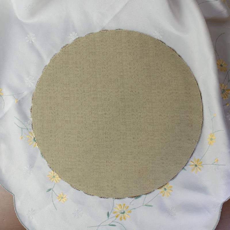 (Last one !) c.a. 1970s Italian Elegant Sage Green Table Mat /Tapestry Dollies (MT293)