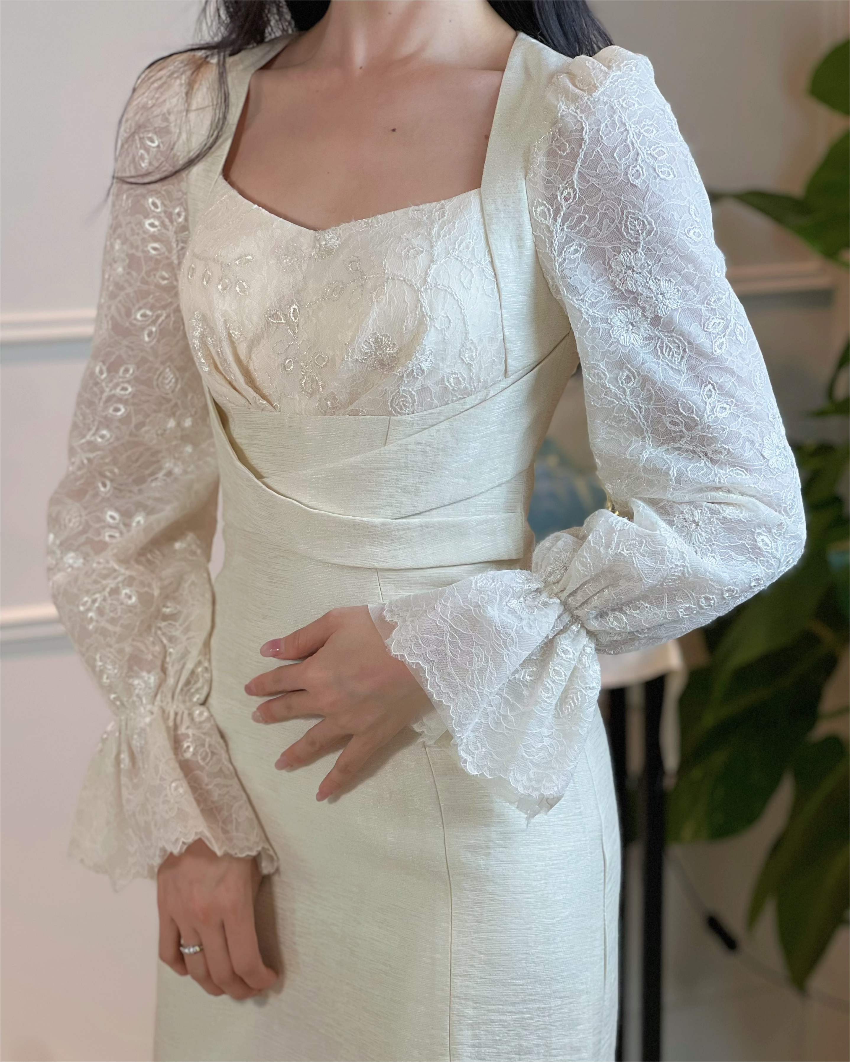 5102 Natividad Long Sleeve Lacey Mini Dress