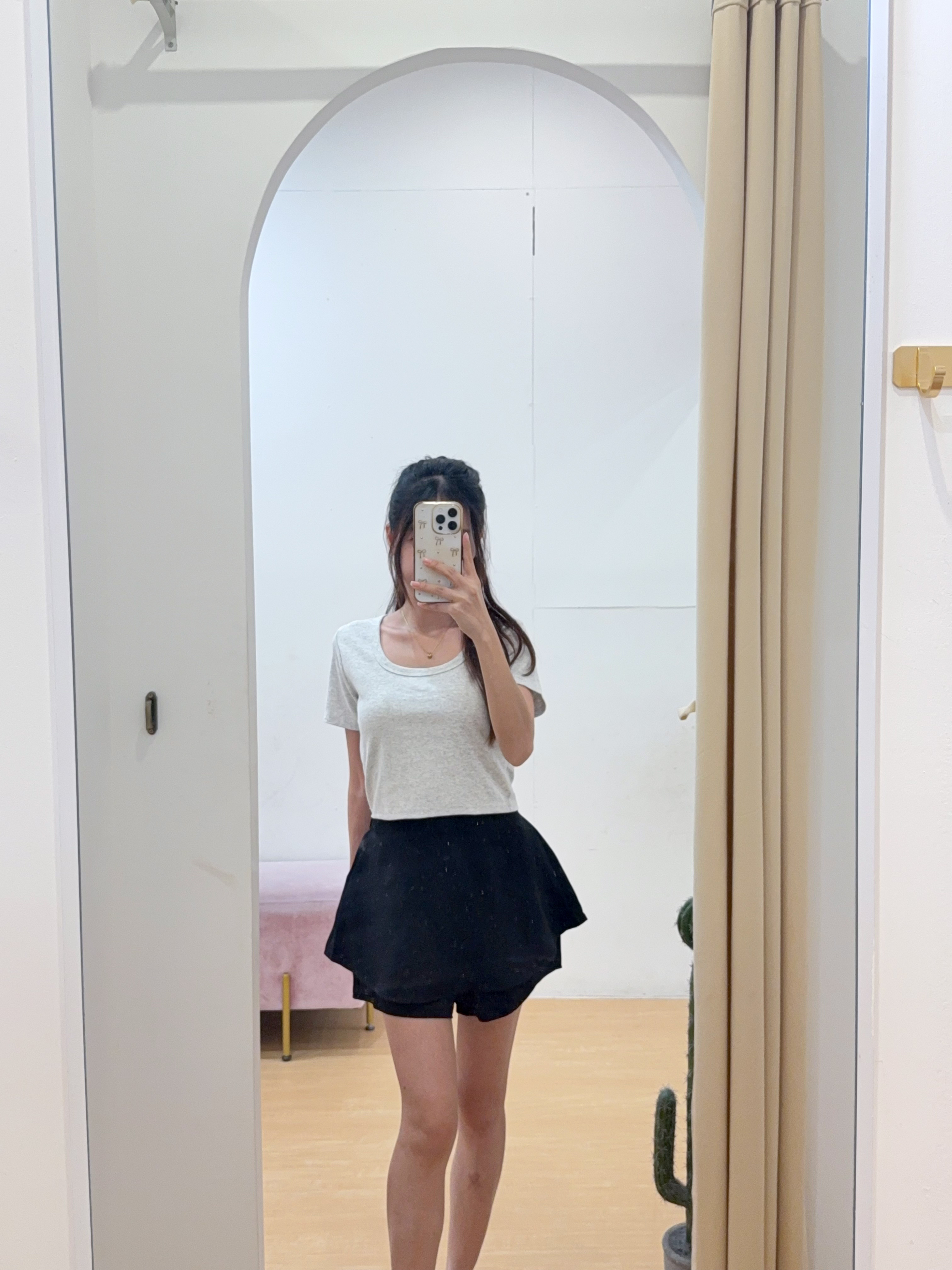 基础款U领纯棉短版上衣 R2964 