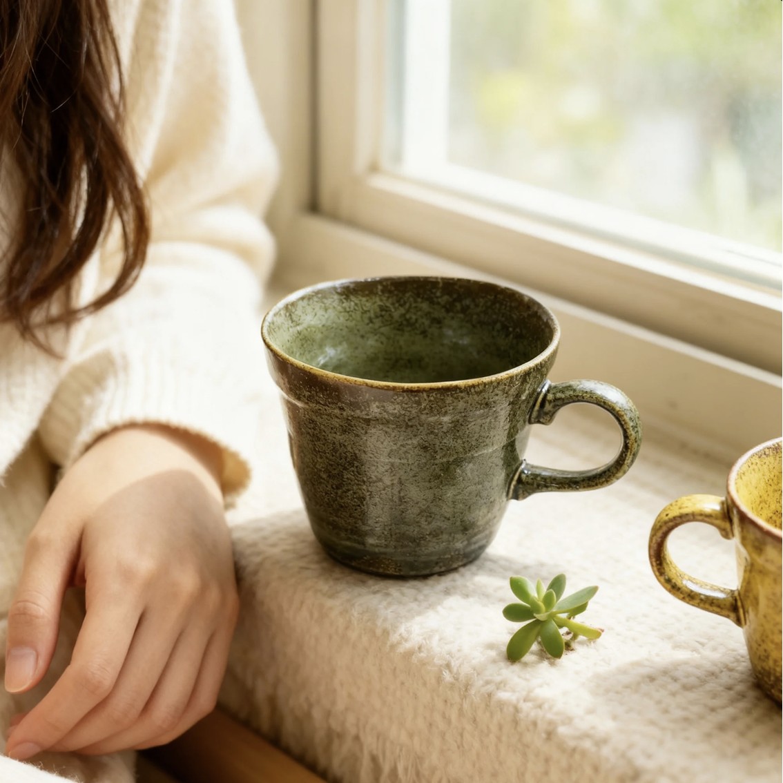 【日本製】美濃燒陶瓷溫暖泥土雙色馬克杯套裝 (250ml @)