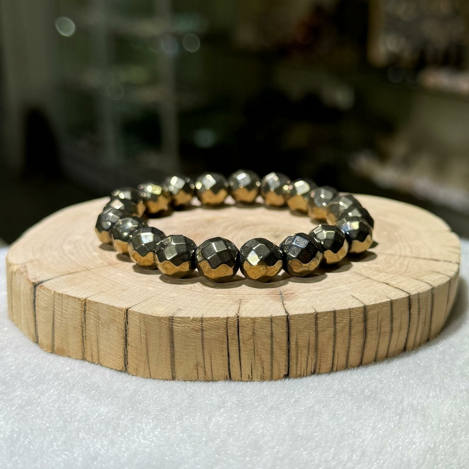 黃銅礦切面手串