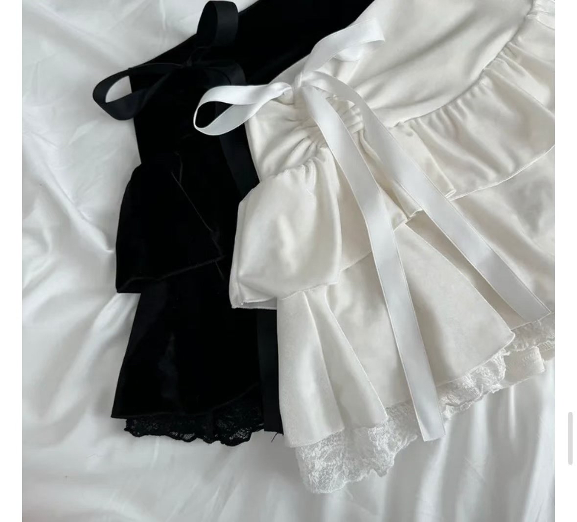 人氣款 韓國Lacy蝴蝶結兩層蛋糕裙(絲絨質地)