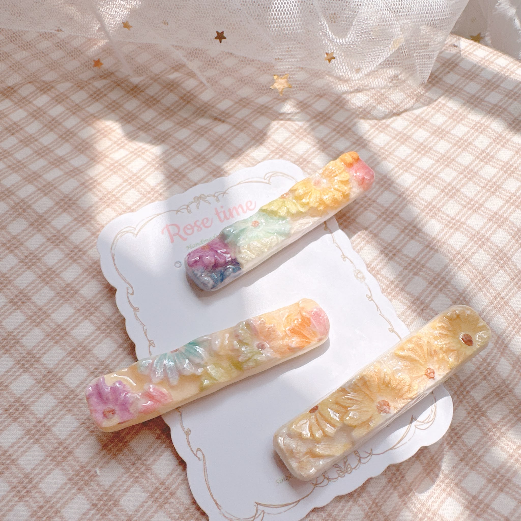 手繪浮雕雛菊🌼髮夾