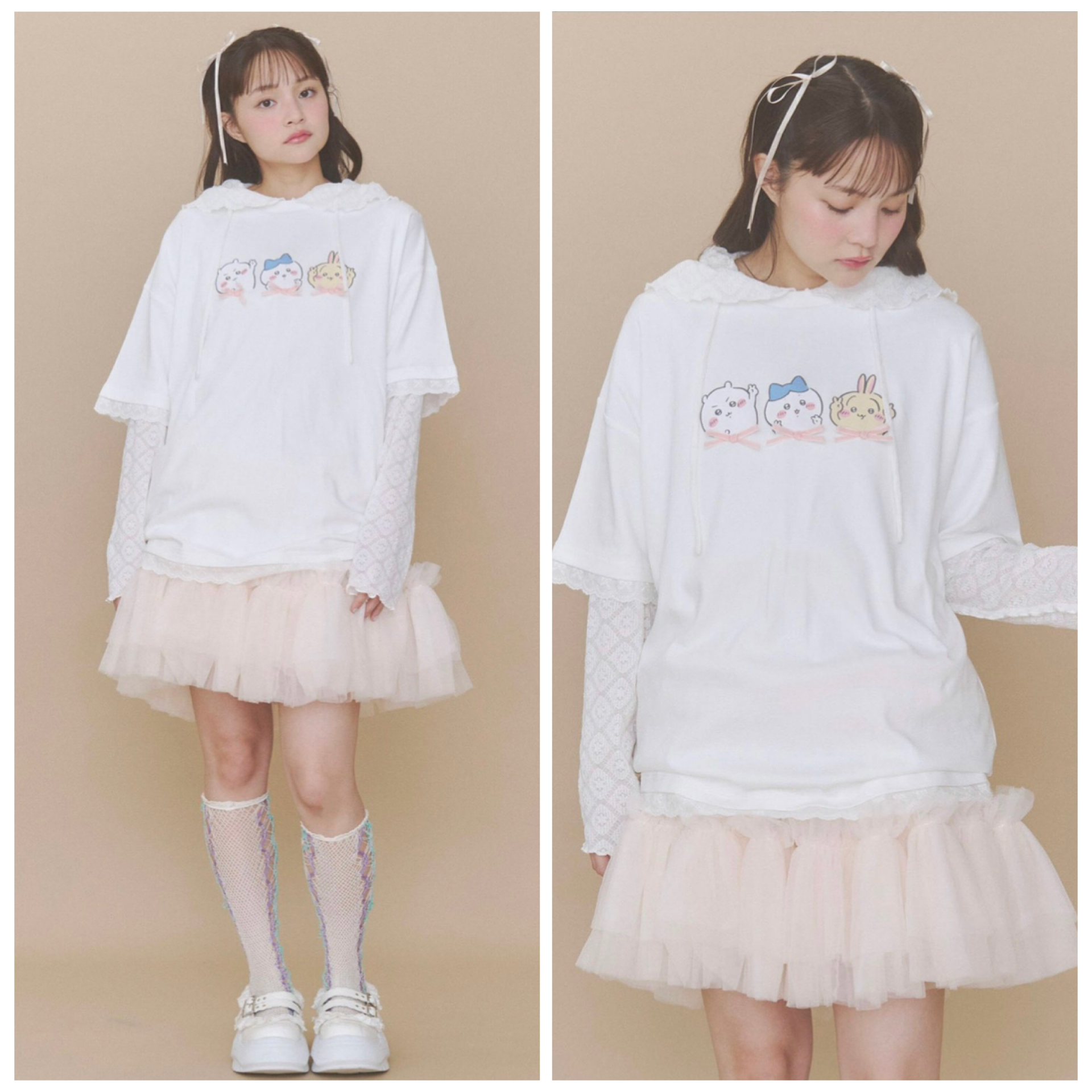 日本預訂📍日本Chiikawa x Merry Jenny蕾絲短袖Tee 不包郵 2026年8月中下旬出貨