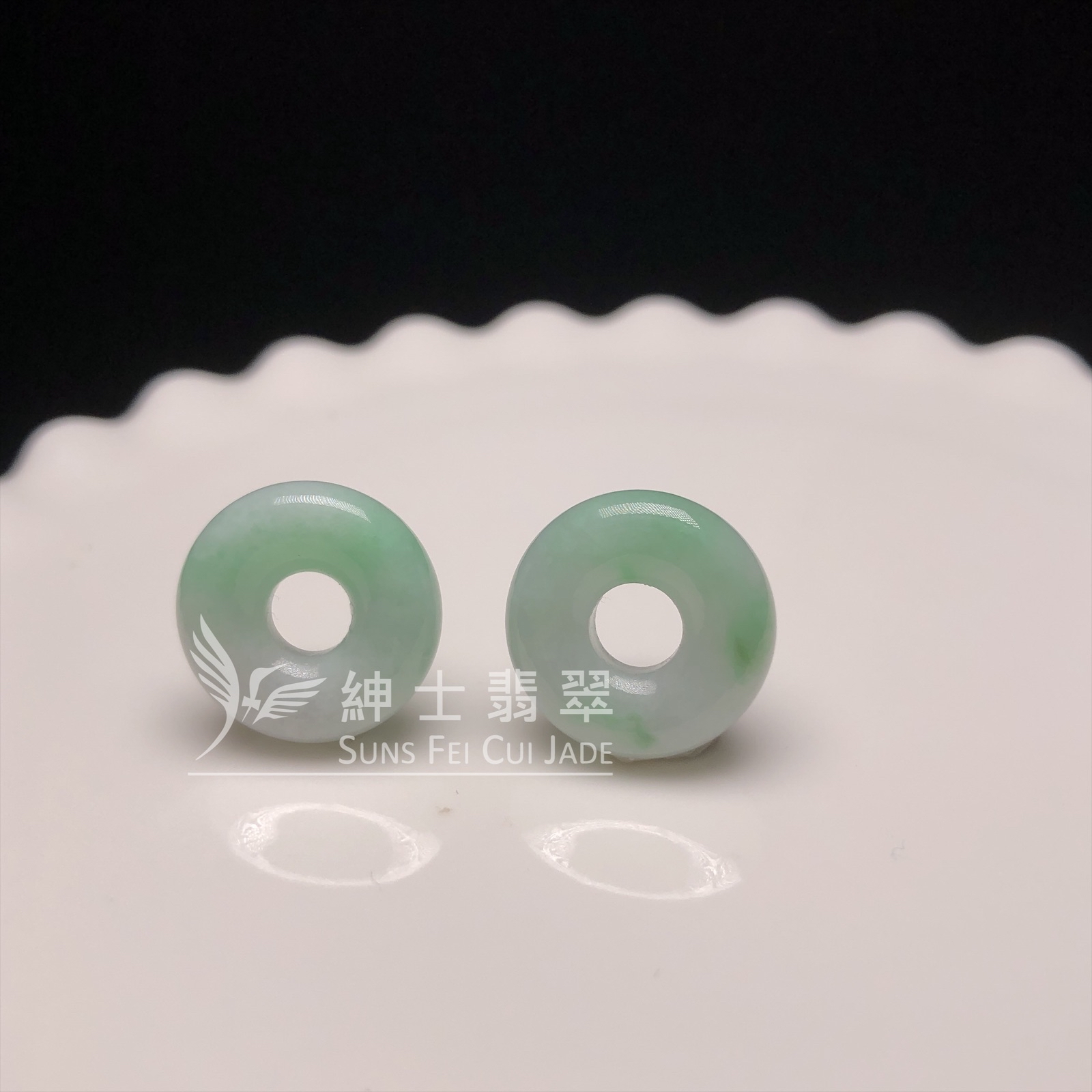 B085783  飄翠平安環一對 