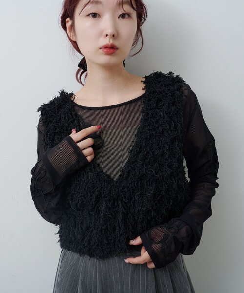 花花刺繡薄紗上衣【JT025】