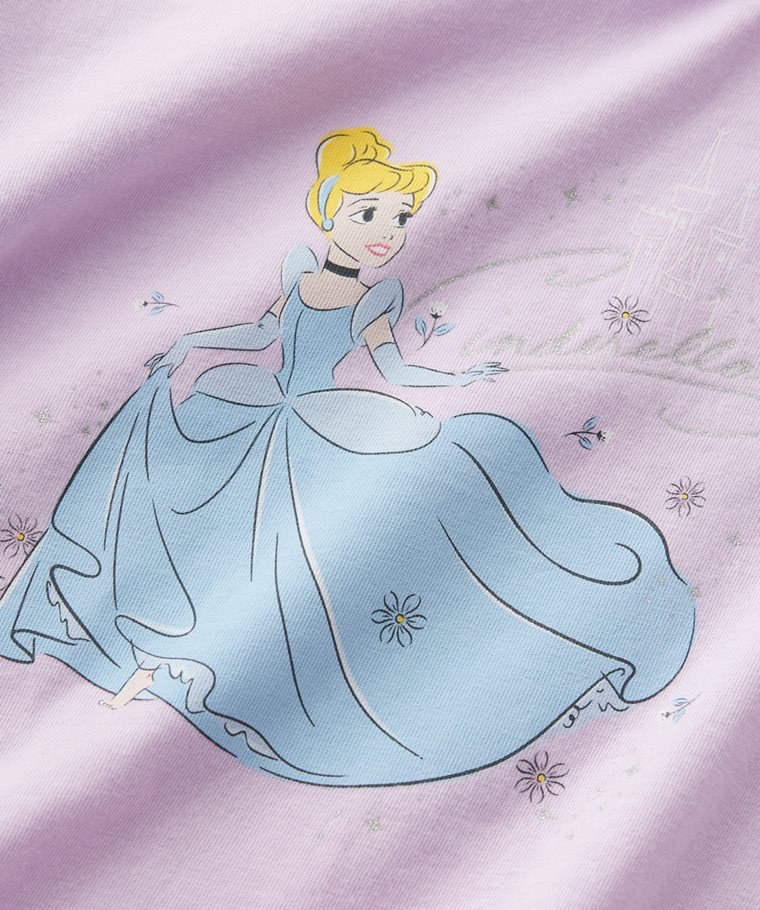 ☀️預訂 台灣直送☀️迪士尼公主系列四色網紗拼接印花純棉短袖T恤